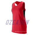 Full Sublimation Custom Design Red Jersey with White Stripes Volleyball Shirt